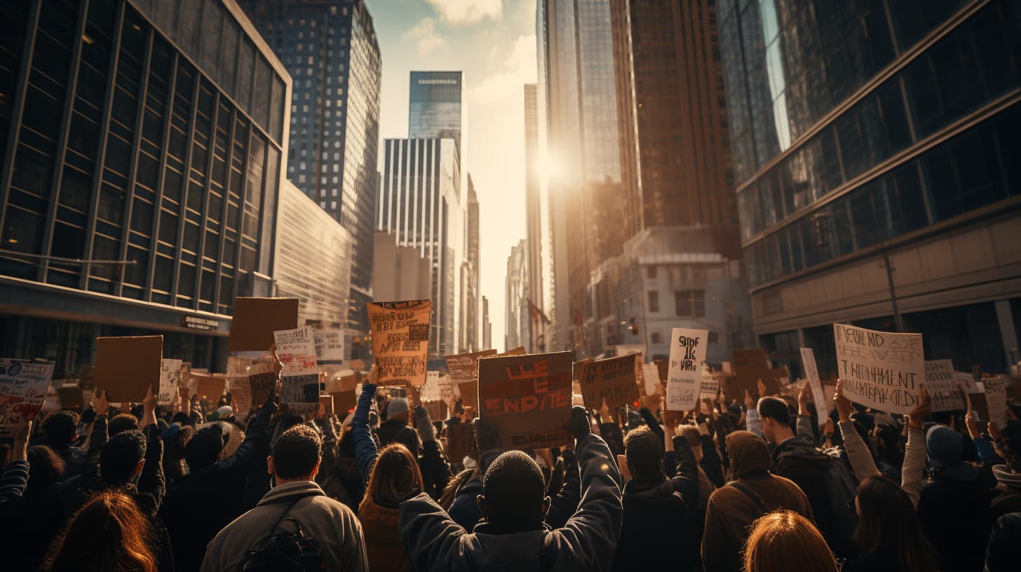 AI created protesters